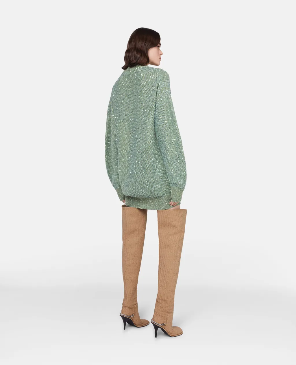 Sequinned Knitted Cape Dress