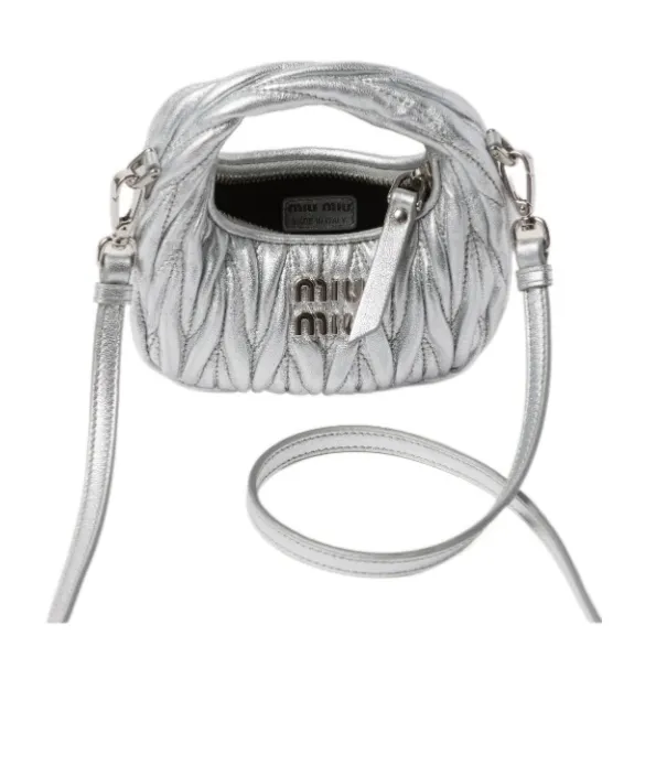 Wander Matelassé Nappa Leather Micro Hobo Bag