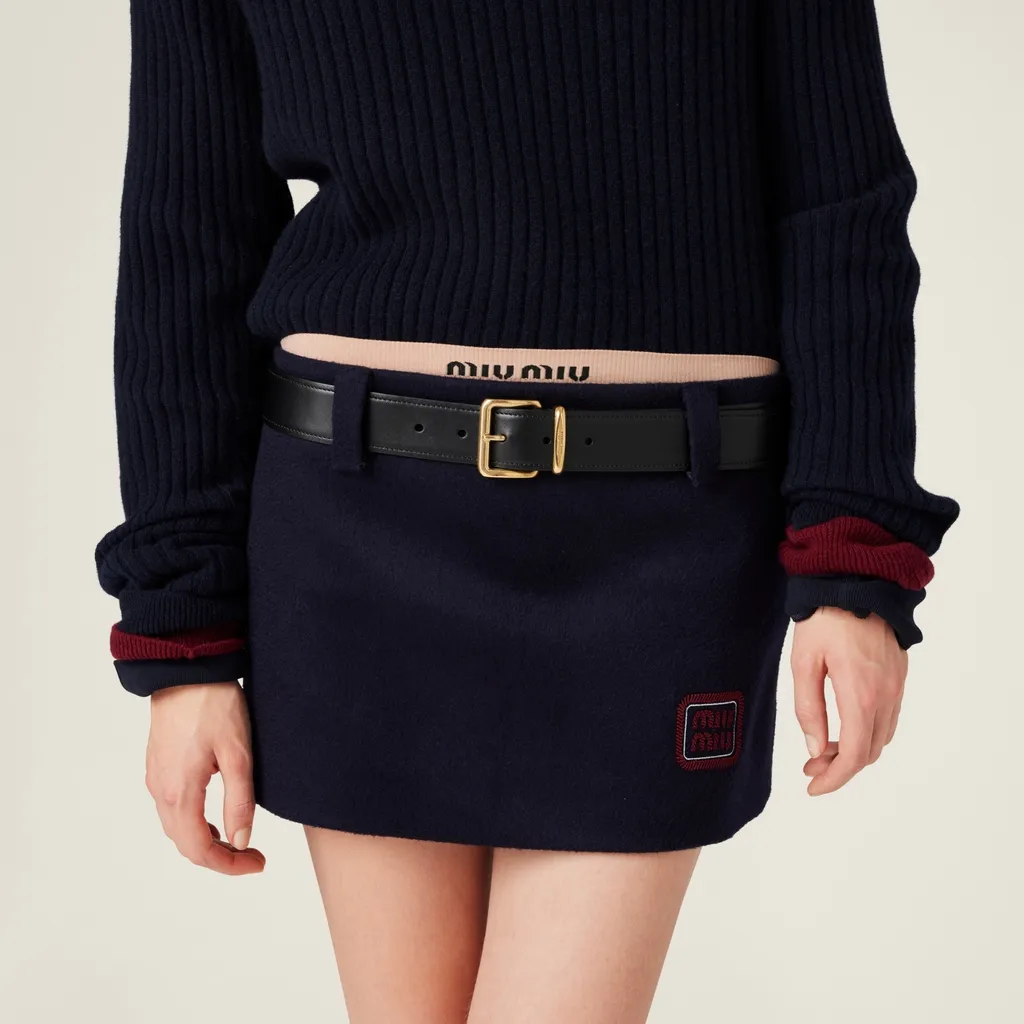 Miu Miu Logo-Detailed Mini Skirt