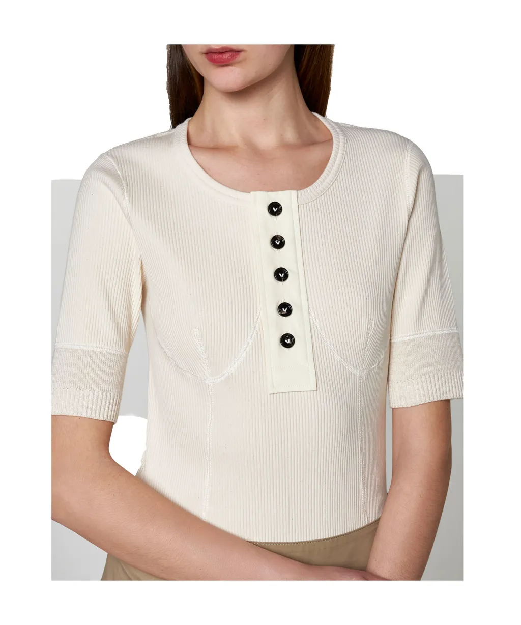 Bottega Veneta Slim Fit Ribbed Knit Top