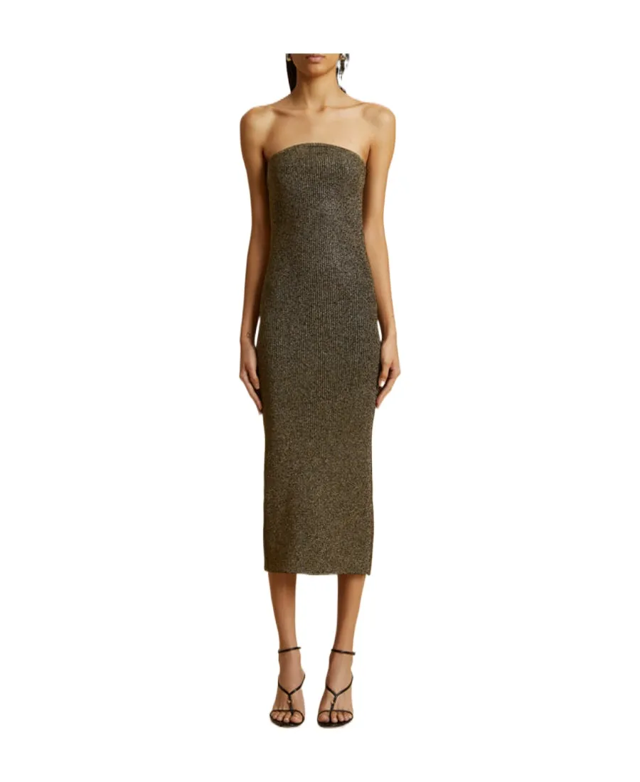 Khaite The Rumer Ribbed Midi Dress