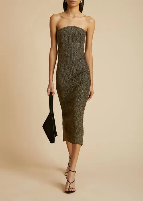 Khaite The Rumer Ribbed Midi Dress