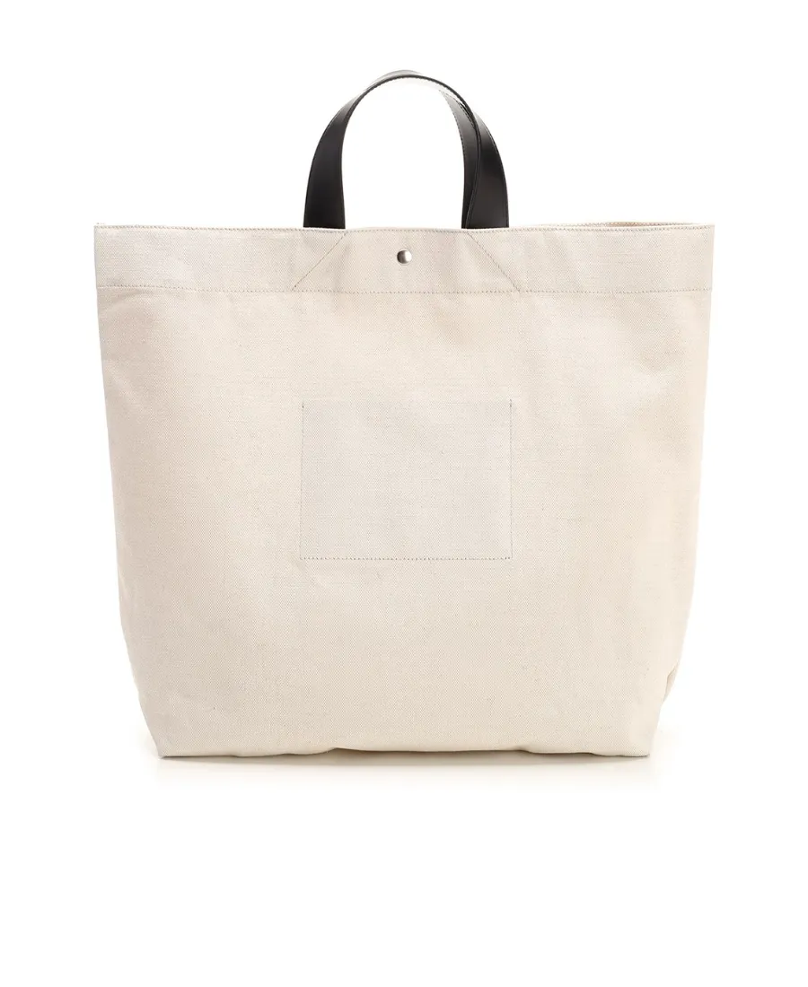 Jil Sander Logo Printed Large Tote Bag