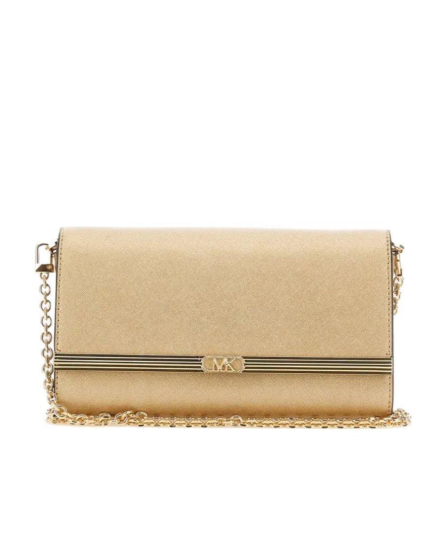 Michael Kors Mona Large Metallic Clutch Bag