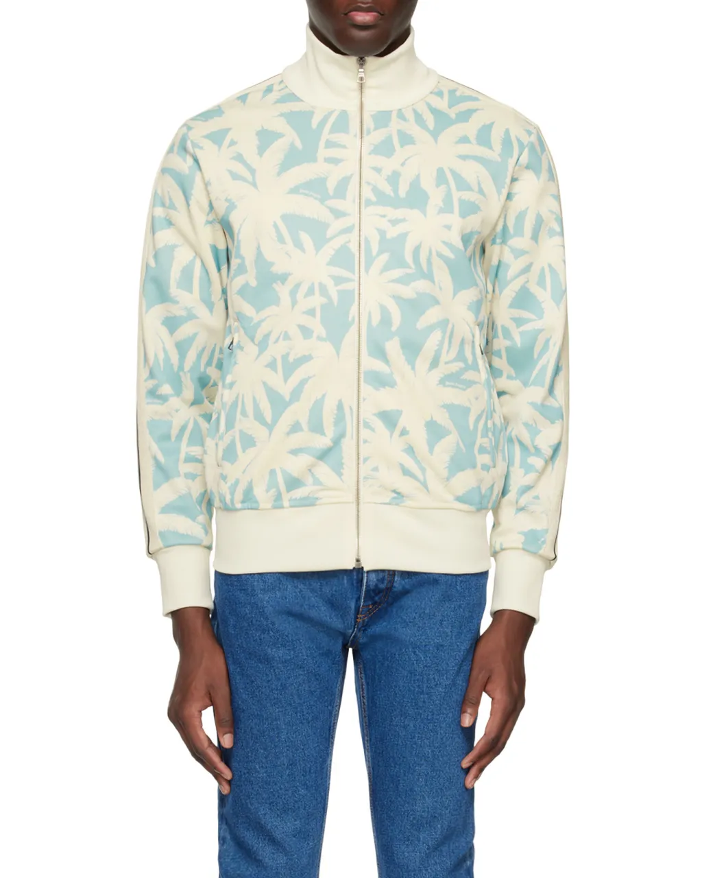 Palm Angels Palm-Printed Side Stripe Detailed Track Jacket
