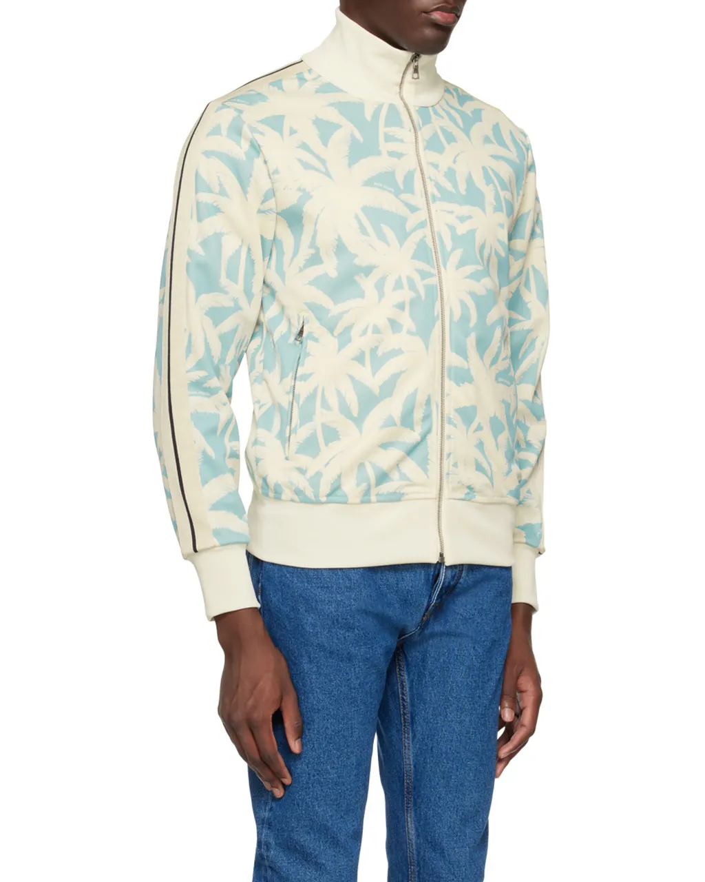 Palm Angels Palm-Printed Side Stripe Detailed Track Jacket
