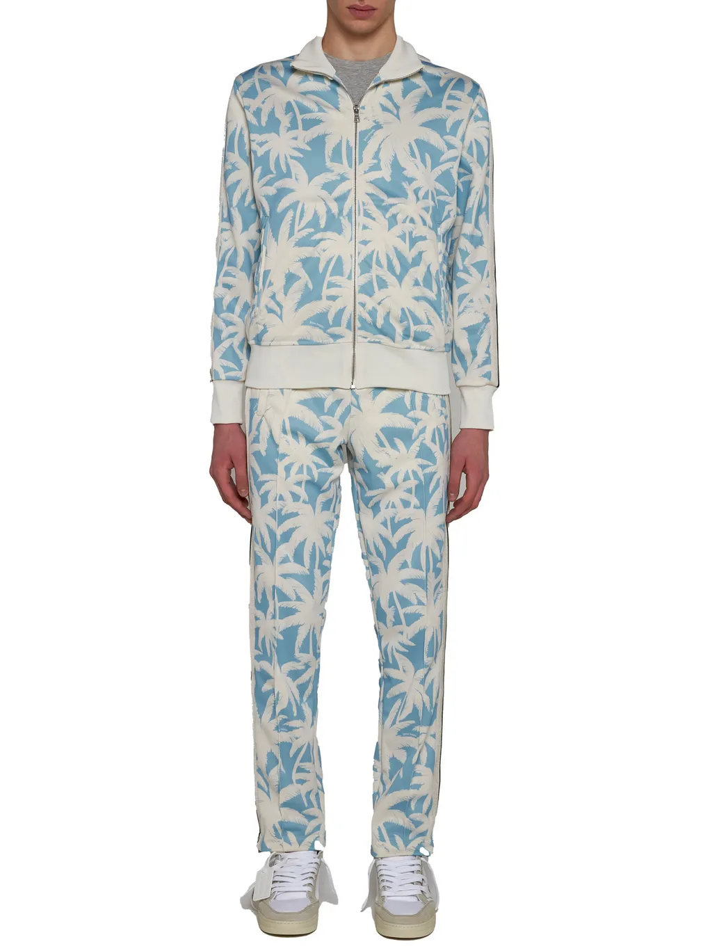 Palm Angels Palm-Printed Side Stripe Detailed Track Jacket