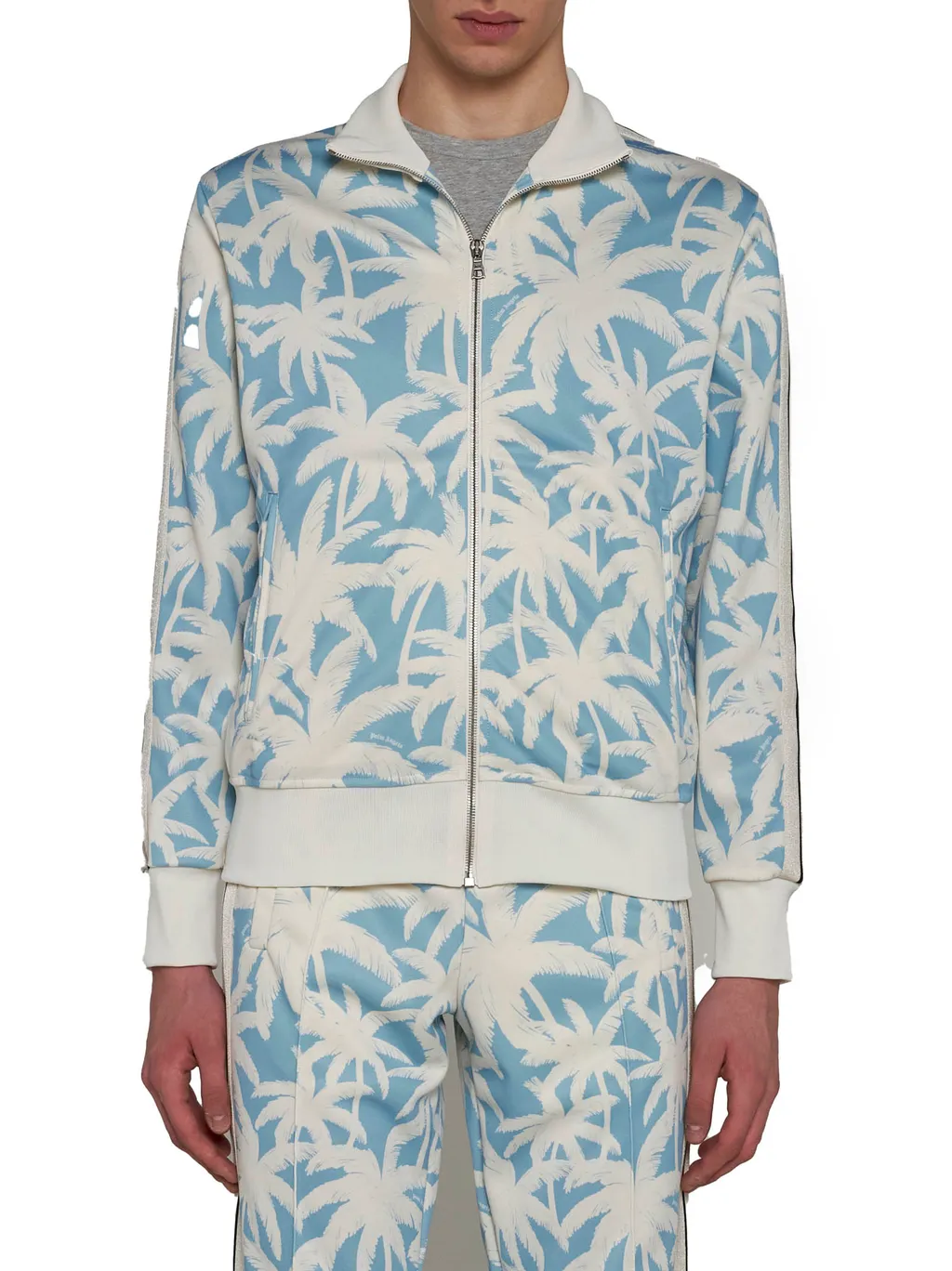 Palm Angels Palm-Printed Side Stripe Detailed Track Jacket