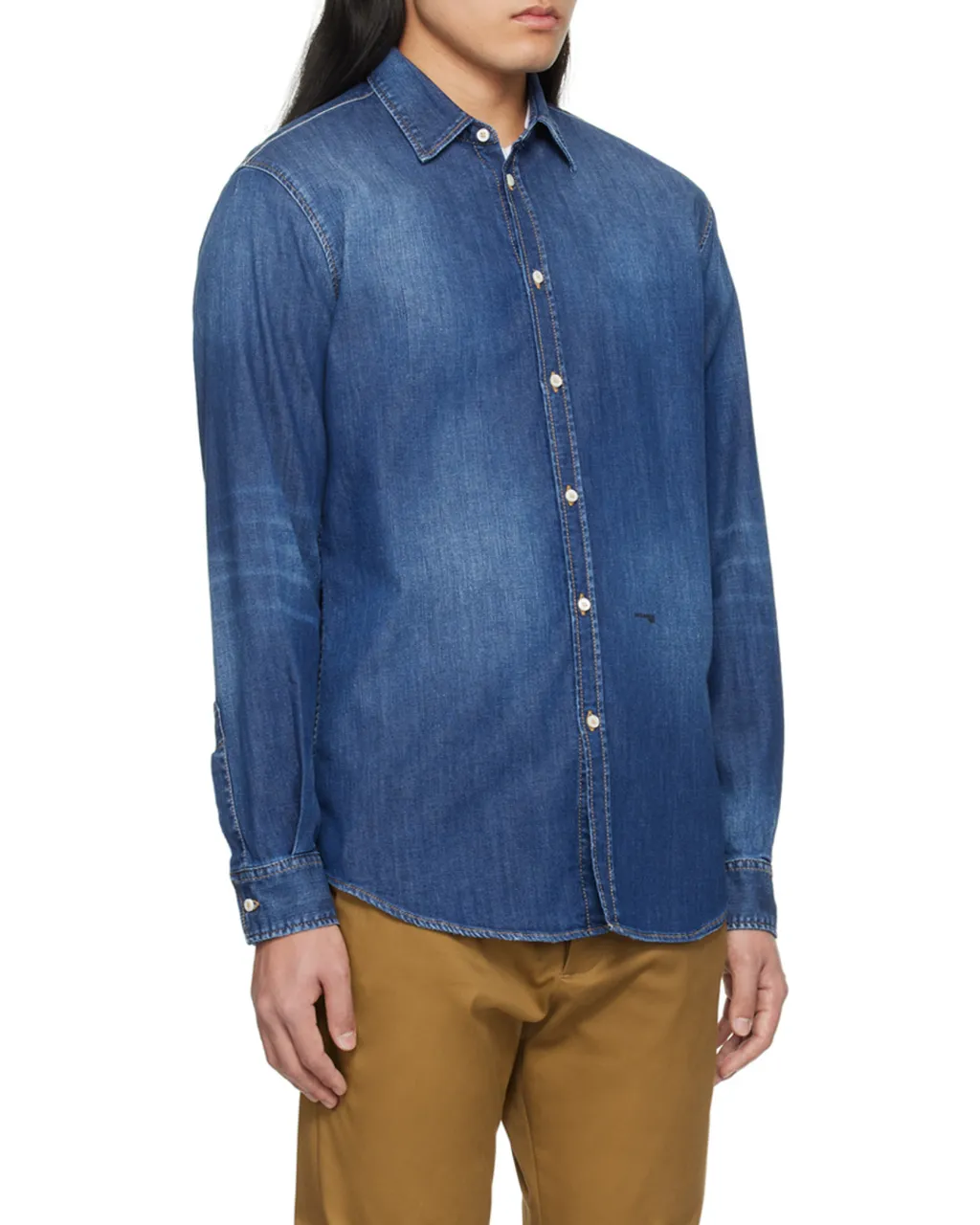 Dsquared2 Long Sleeved Faded Denim Shirt