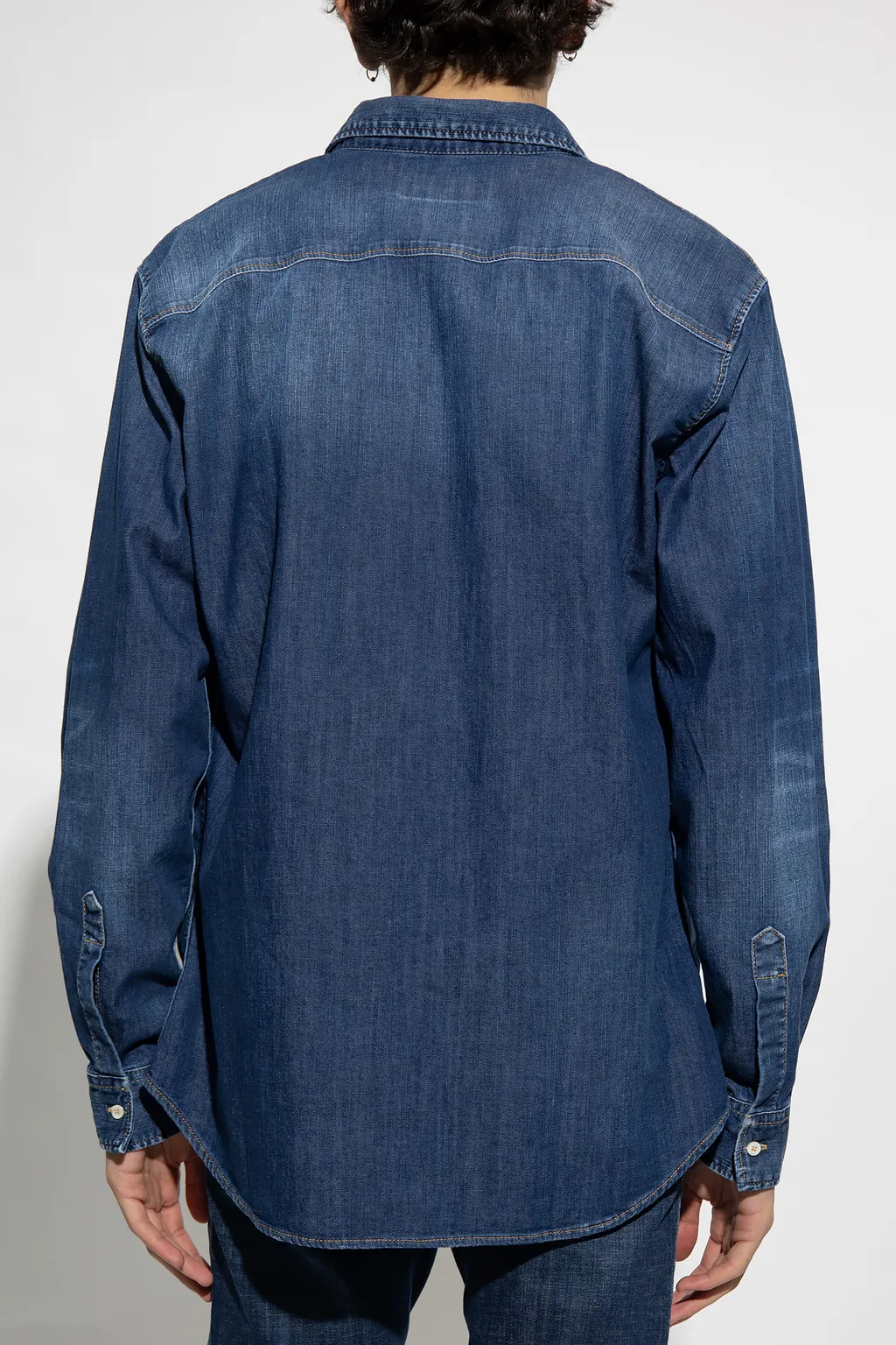 Dsquared2 Long Sleeved Faded Denim Shirt