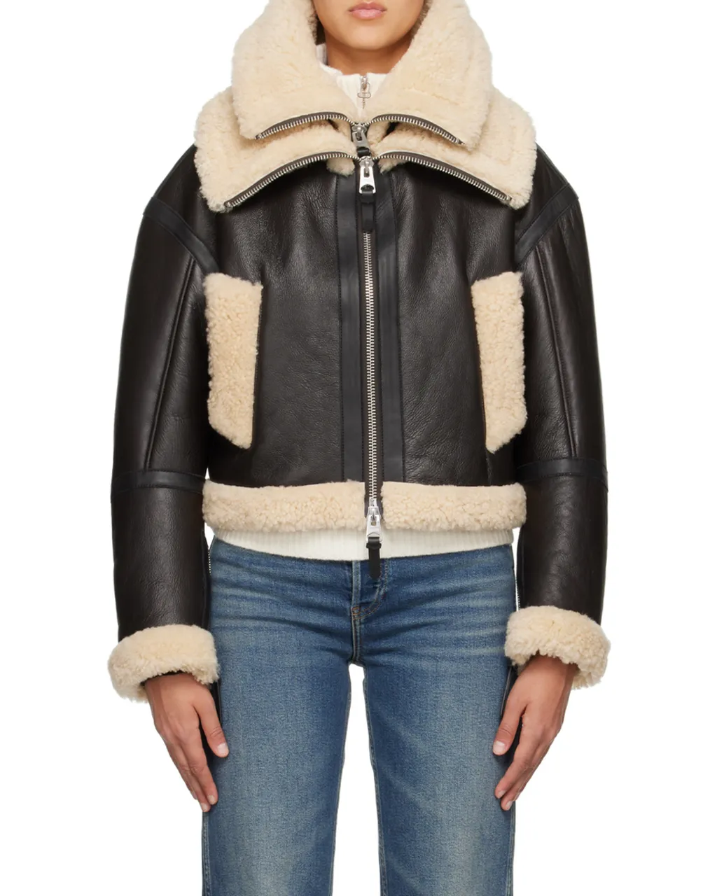 Laminated Design Leather Jacket