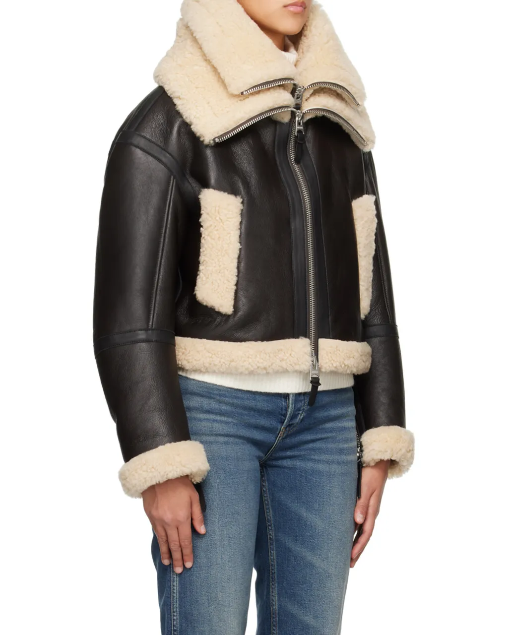 Laminated Design Leather Jacket