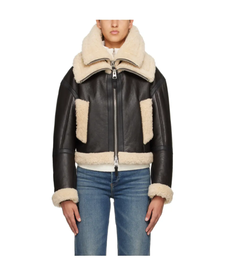 Laminated Design Leather Jacket