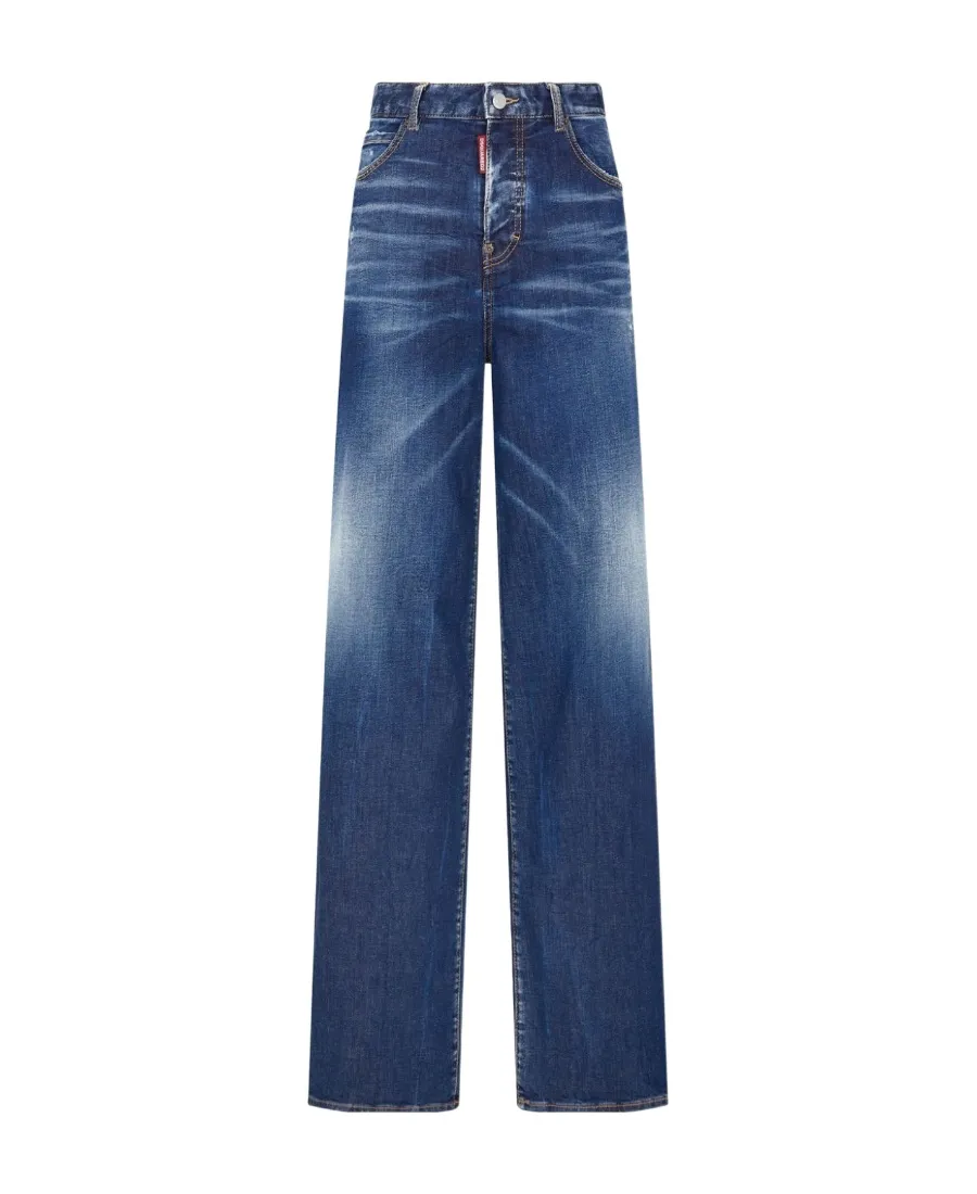 Dsquared2 Distressed Wide-Leg Jeans