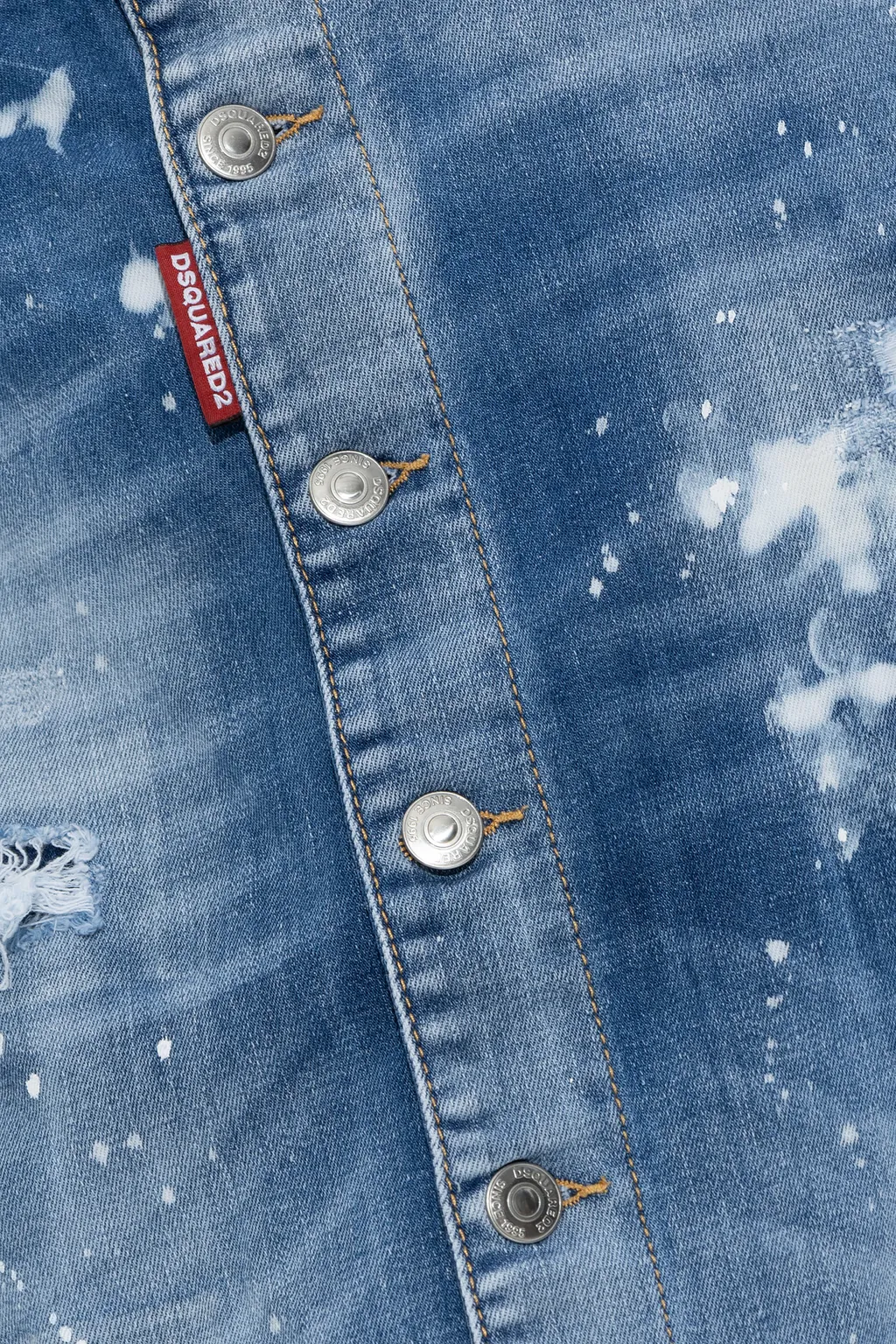 Dsquared2 Distressed Denim Midi Skirt