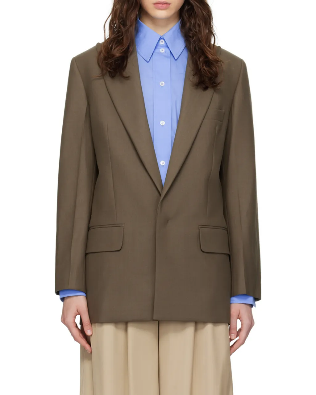 Single-Breasted Twill Blazer