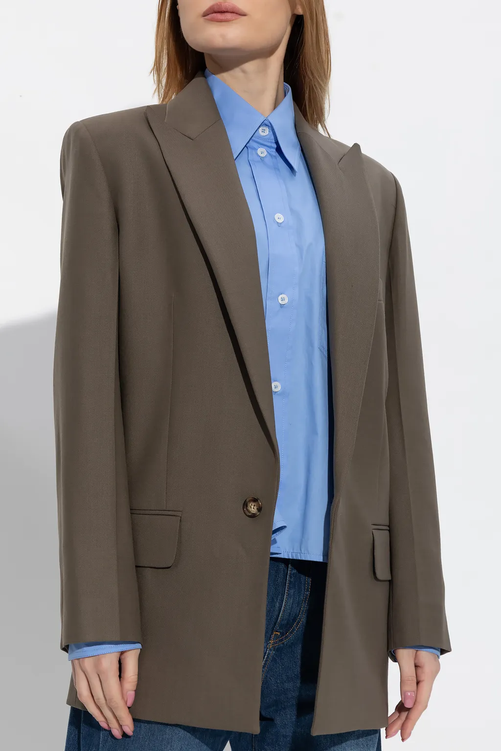 Single-Breasted Twill Blazer