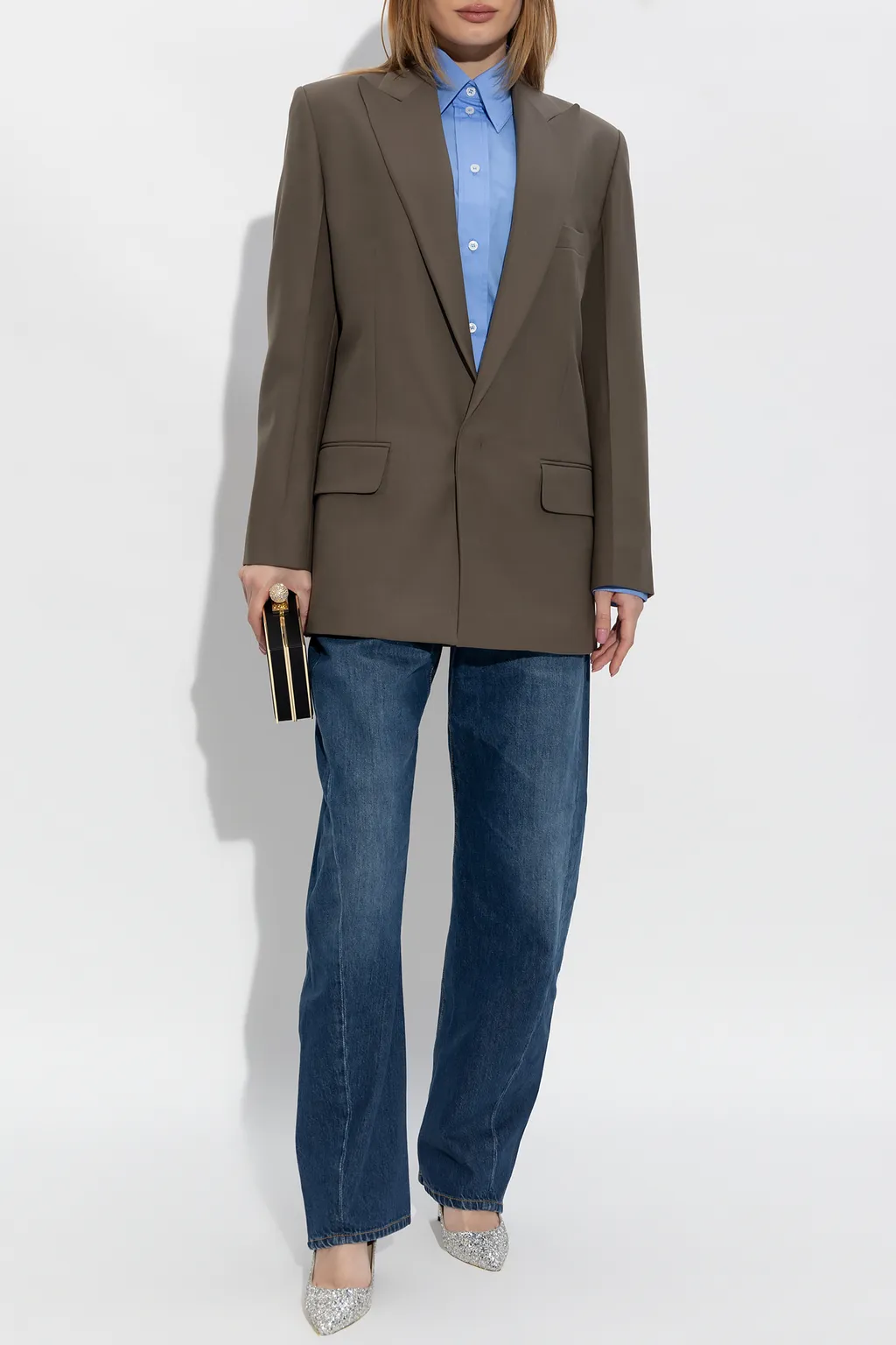 Single-Breasted Twill Blazer