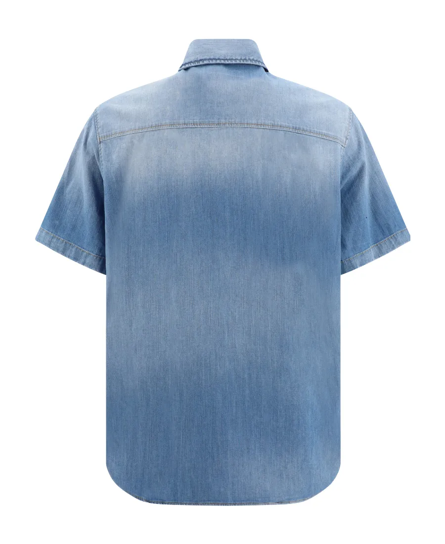 Dsquared2 Faded Distressed Denim Shirt