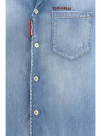 Dsquared2 Faded Distressed Denim Shirt