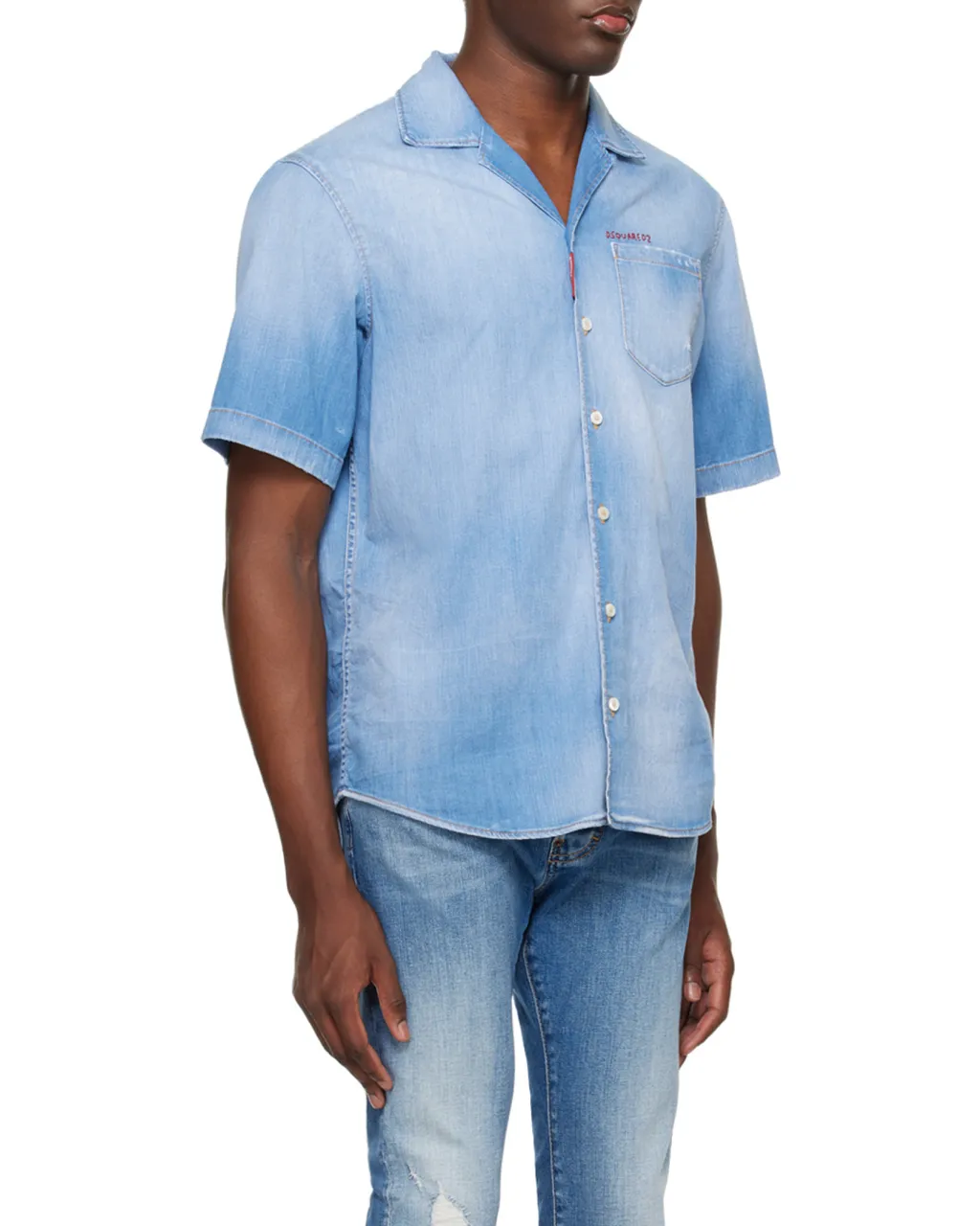 Dsquared2 Faded Distressed Denim Shirt