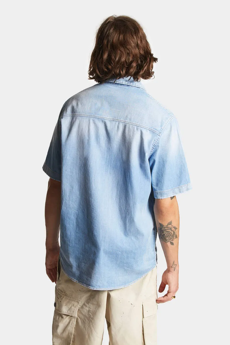 Dsquared2 Faded Distressed Denim Shirt