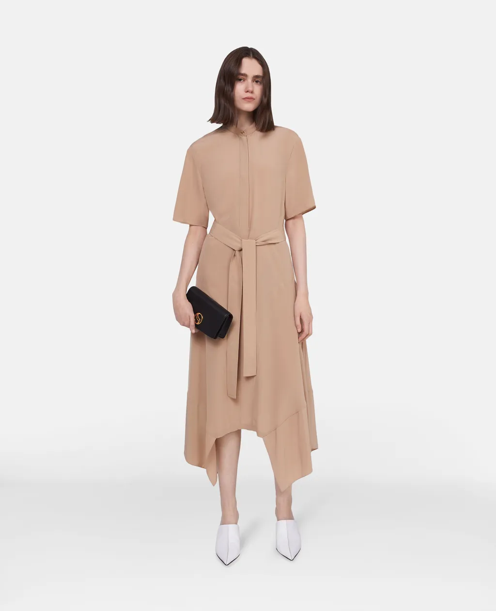 Silk Shirt Midi Dress