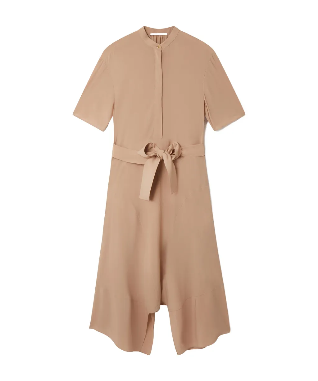 Silk Shirt Midi Dress