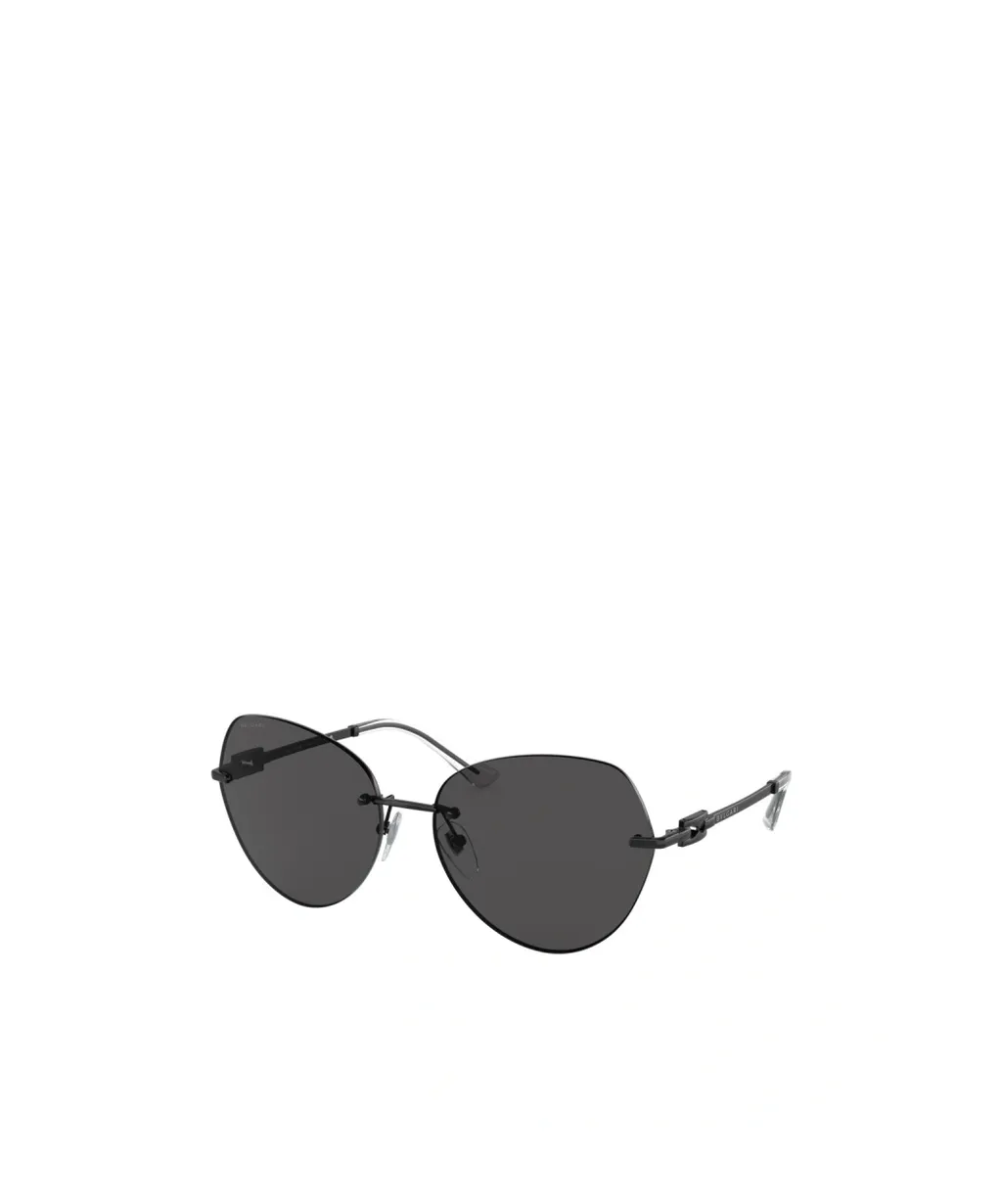 Engraved-Logo Geometric-Frame Sunglasses