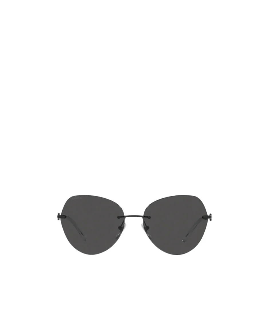 Engraved-Logo Geometric-Frame Sunglasses