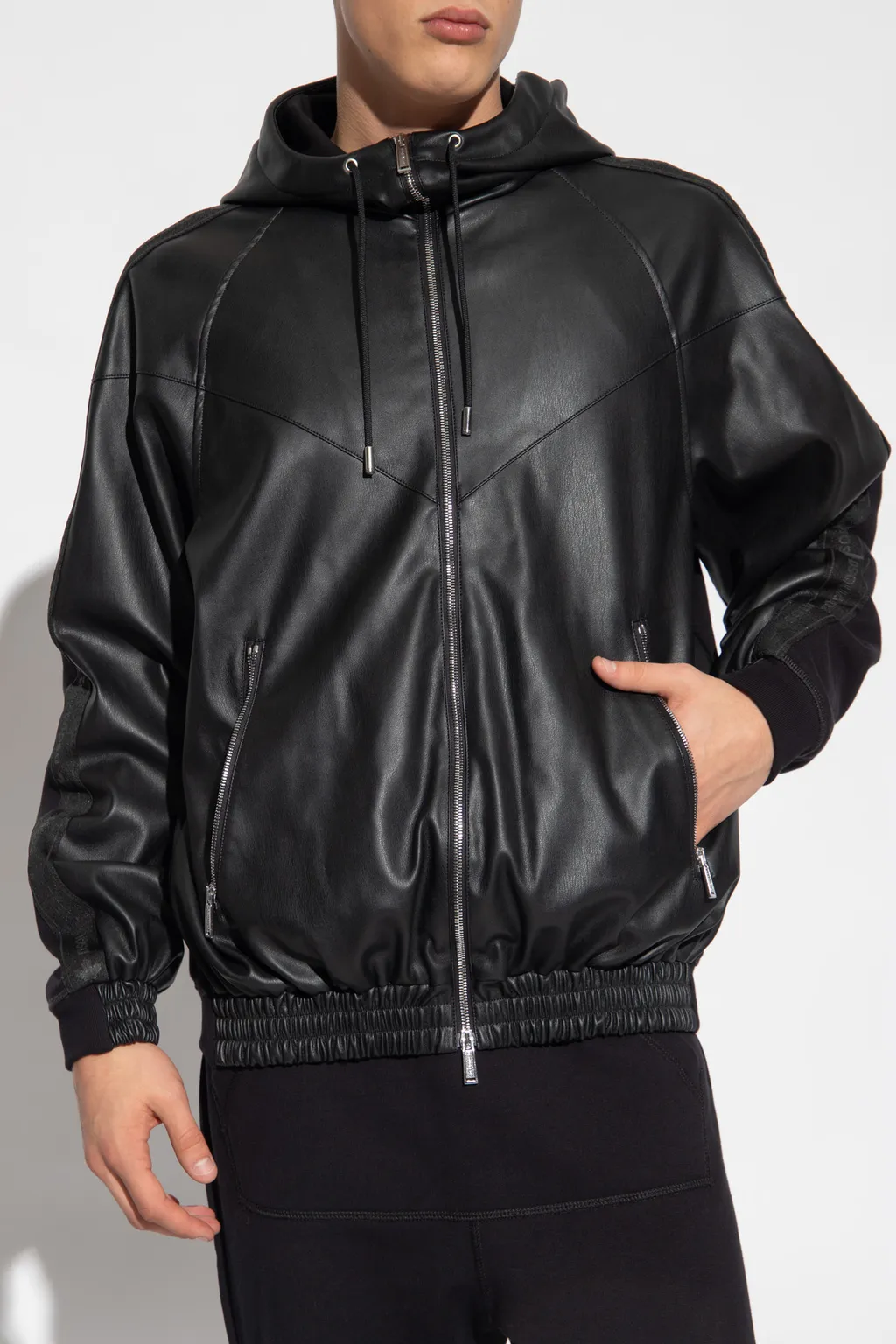 Dsquared2 Hooded Leather Jacket