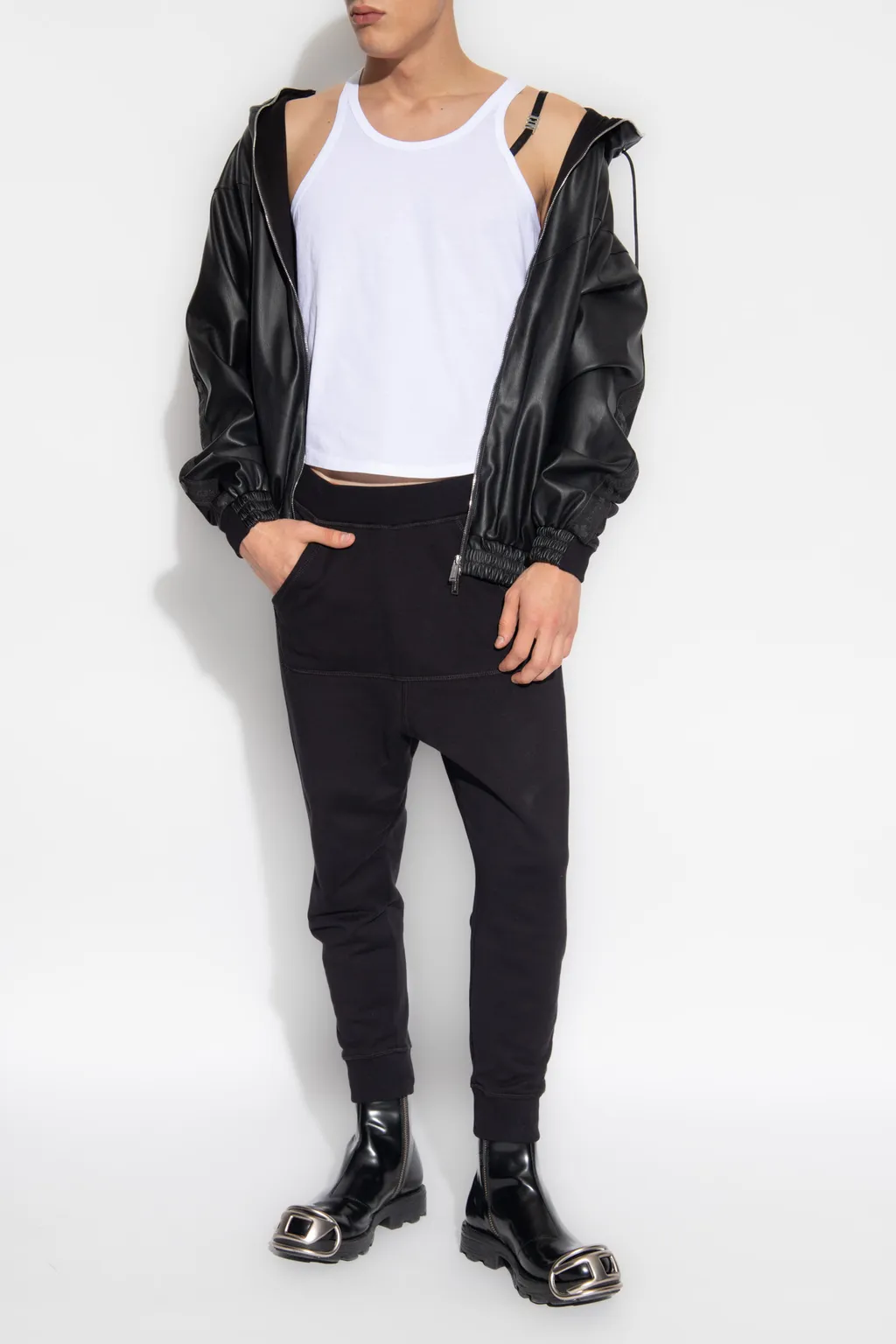 Dsquared2 Hooded Leather Jacket