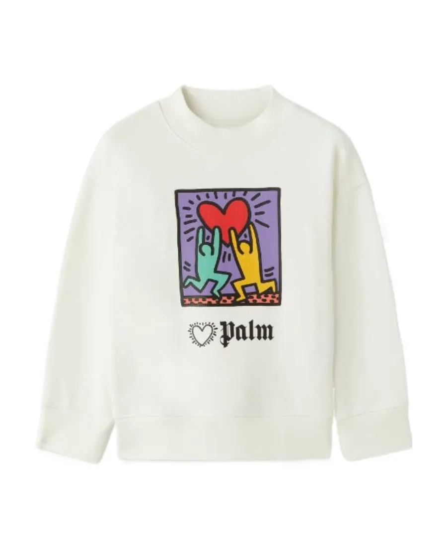 Palm Angels Kids X Keith Haring Logo Printed Sweatshirt
