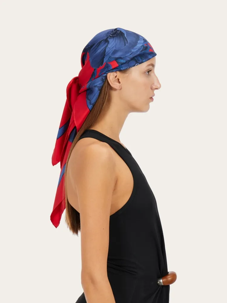 Floral-Print Silk Scarf