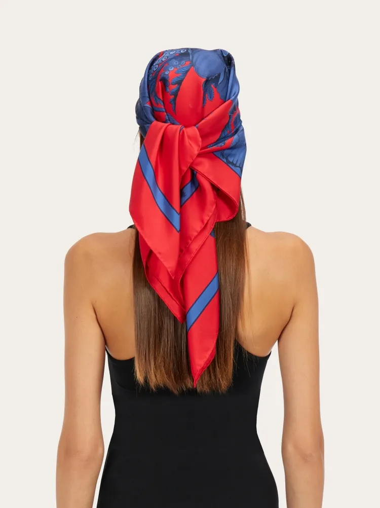 Floral-Print Silk Scarf