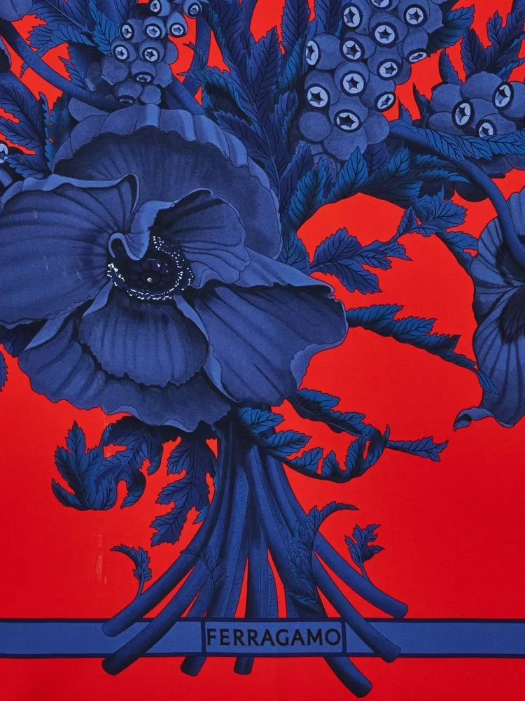 Floral-Print Silk Scarf