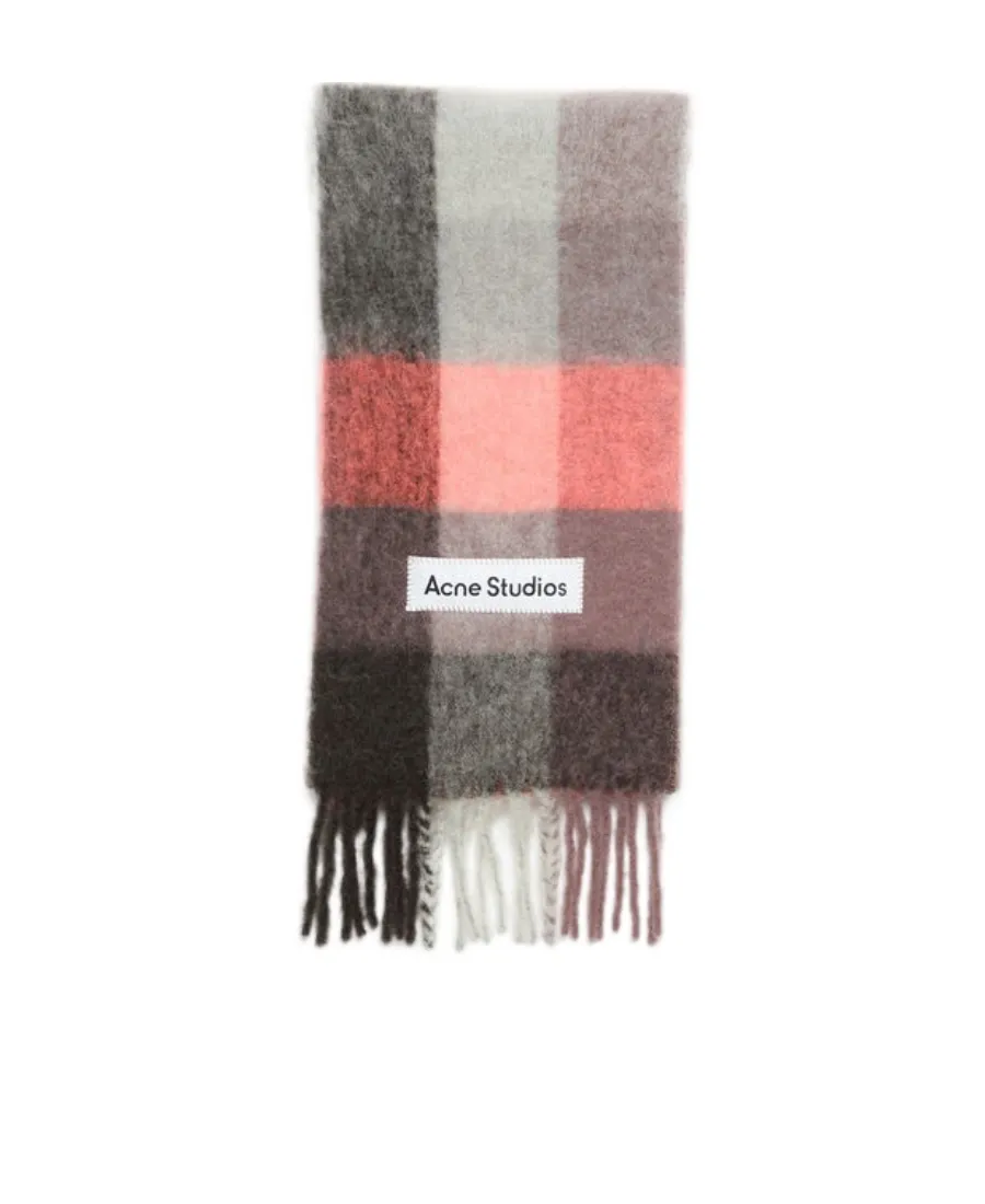 Logo-Appliqué Checked Scarf