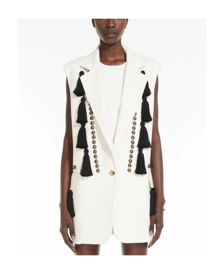 Max Mara Tassle Detailed V-Neck Gilet