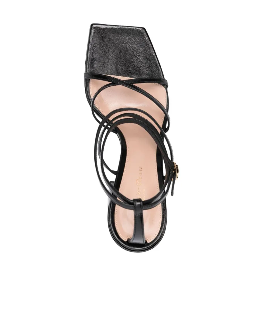 Clasp Square Head High-Heeled Sandals