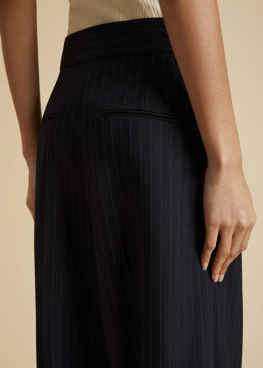 Khaite The Banton Striped Pants
