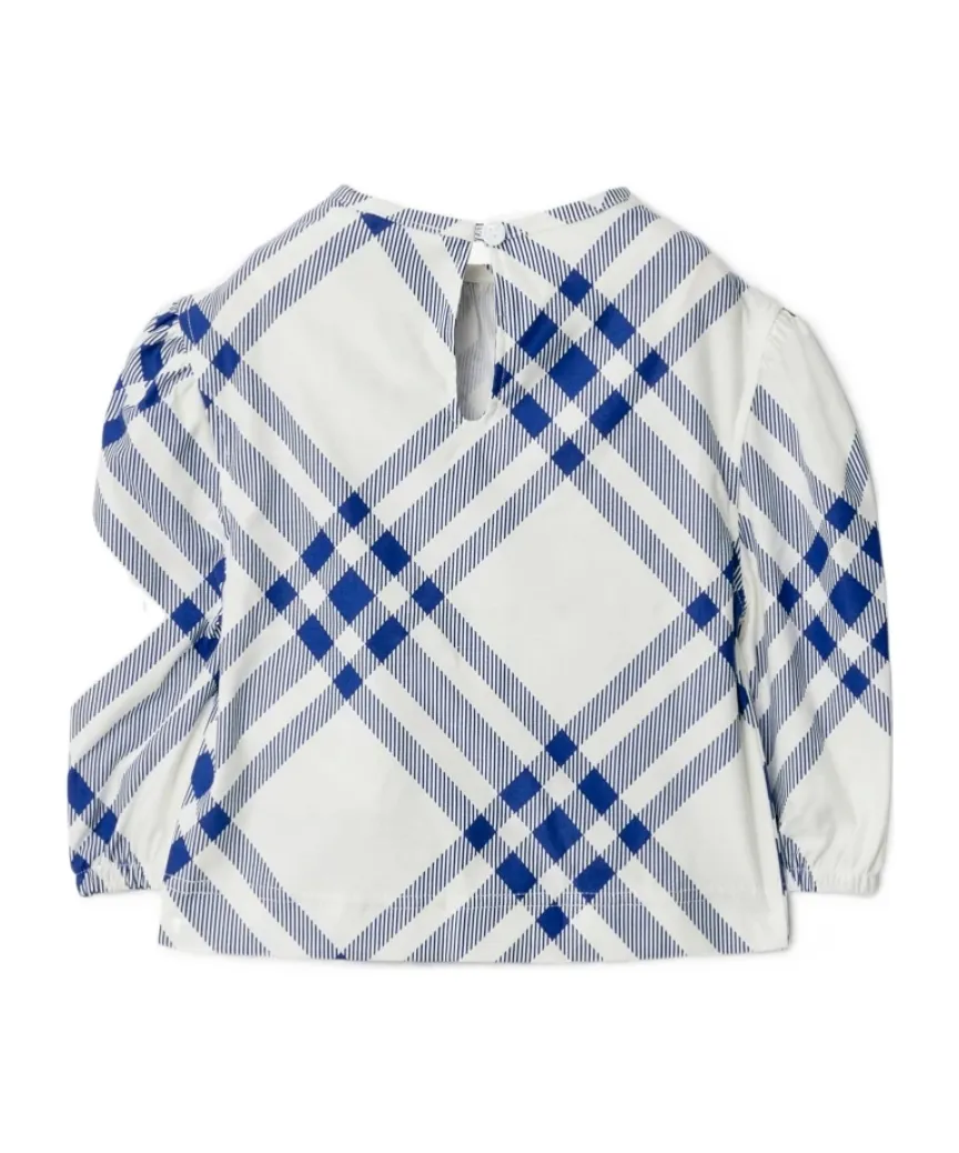 Check-Pattern Cotton Blouse
