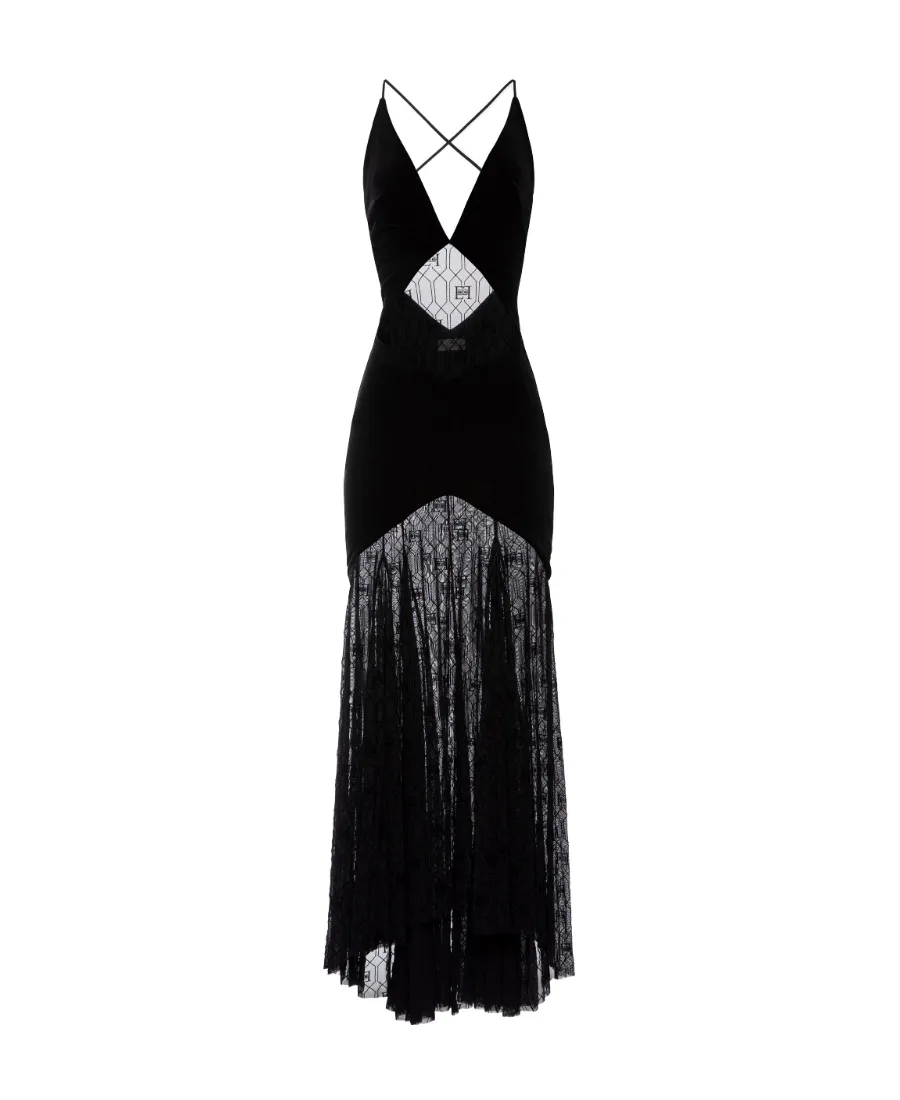 Semi-Sheer Tulle Long Dress