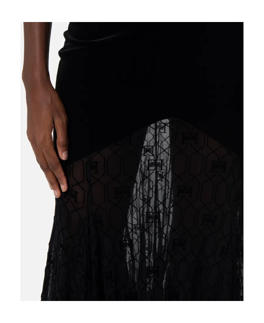 Semi-Sheer Tulle Long Dress