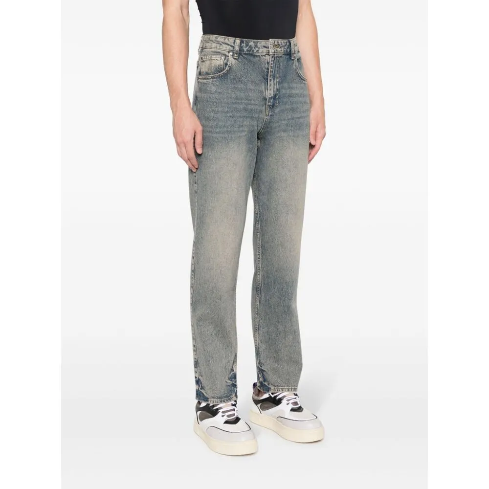 Represent Bleached-Effect Straight-Leg Slim-Cut Jeans