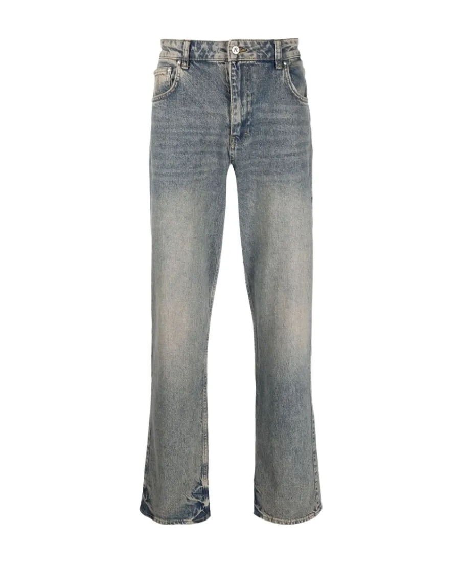 Represent Bleached-Effect Straight-Leg Slim-Cut Jeans