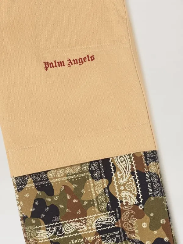 Logo-Print Panelled Cotton Trousers