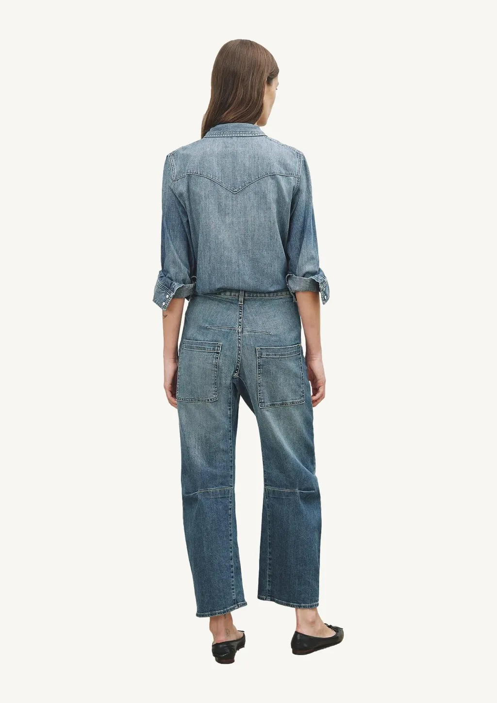 Long-Sleeved Denim Shirt