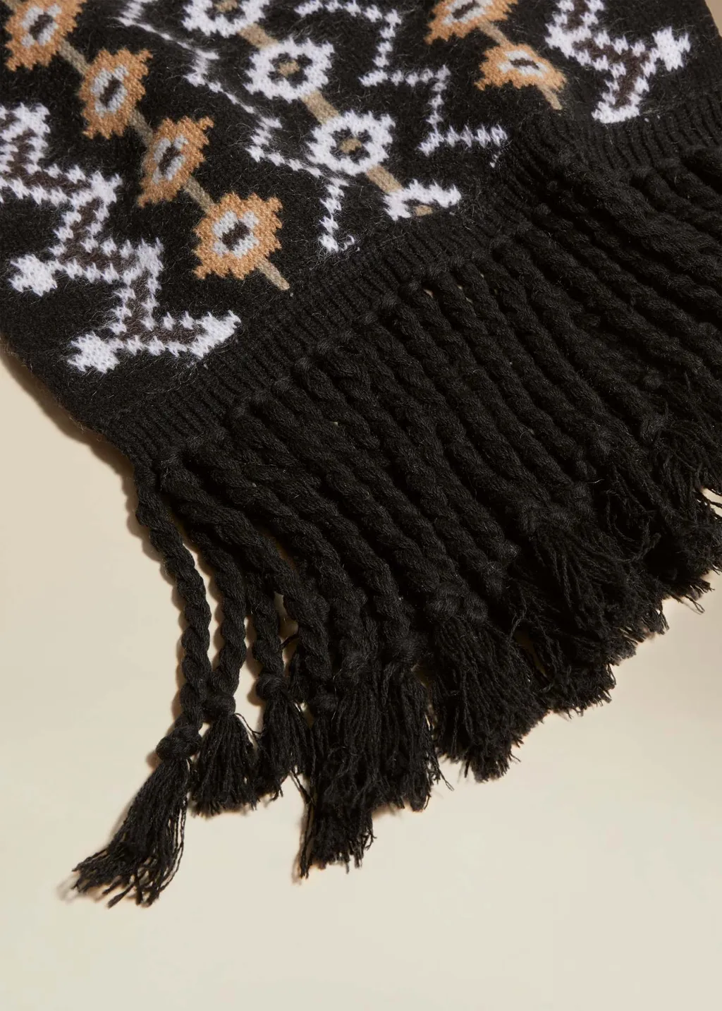 The Lance Patterned Intarsia-Knit Scarf