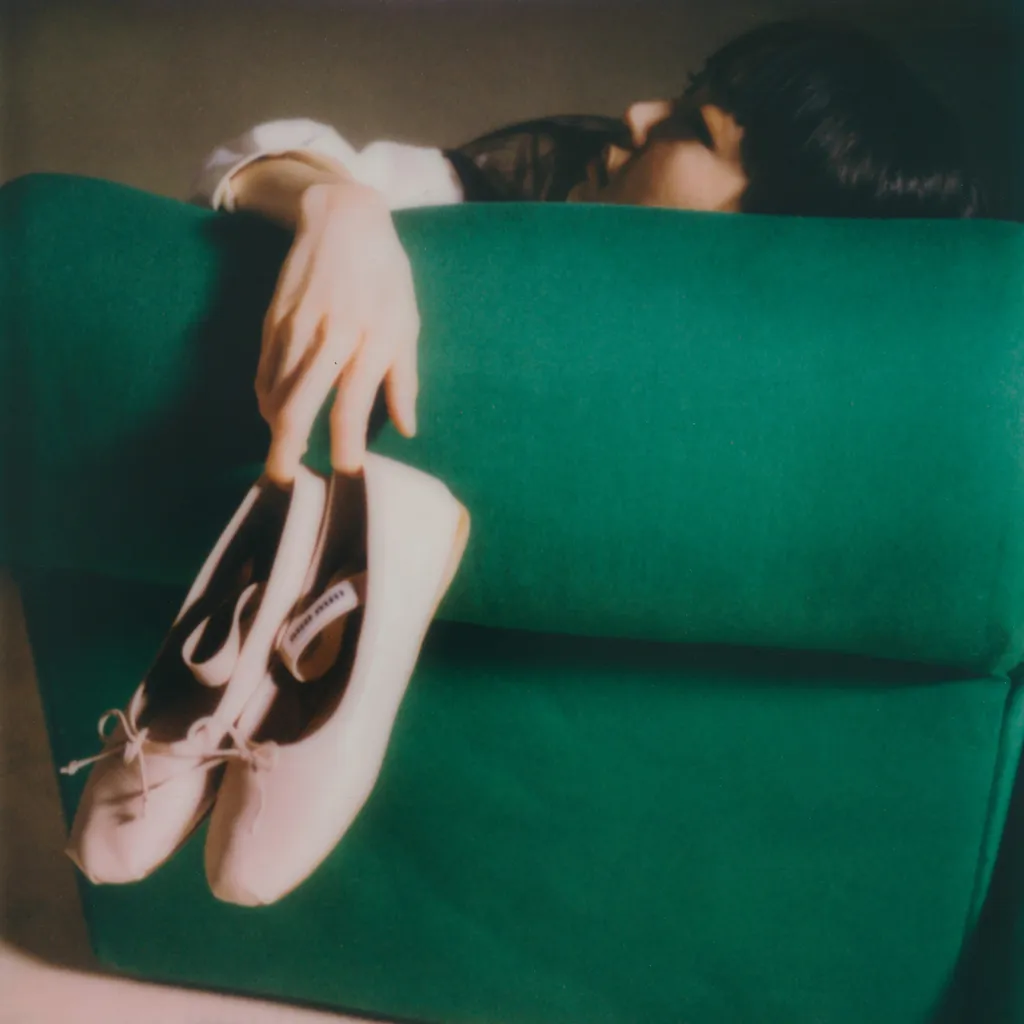 Miu Miu Logo-Printed Bow Detailed Ballerina Shoes