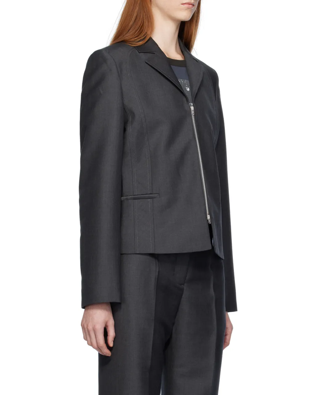 Zippered Lapel Casual Jacket